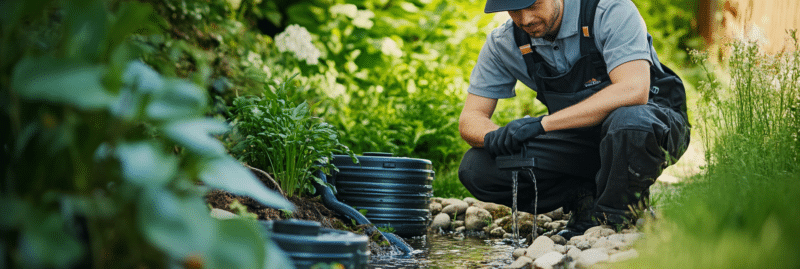 Installation d'un système d’arrosage automatique pour jardin par un professionnel.